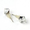 Shiny Glass Rhinestone Stud Earrings EJEW-F0039-10-2
