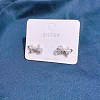 925 Sterling Silver Ear Studs EJEW-BB34276-P-1