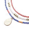 3Pcs 3 Style Glass Seed Imitation Pearl Beaded Necklaces Set NJEW-JN04013-6