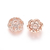 Brass Micro Pave Cubic Zirconia Bead Caps ZIRC-E163-25A-RG-1