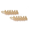 Brass Micro Pave Clear Cubic Zirconia Pendants ZIRC-N040-11-G-1