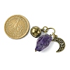 Natural Amethyst Pet Collar Charms HJEW-PH01731-3
