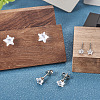 40Pcs 5 Size Crystal Rhinestone Tiny Star Stud Earrings EJEW-TA0001-13-6
