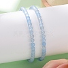 4mm Round Natural Aquamarine Beads Bracelet for Men KG3069-23-2