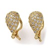 Rack Plating Brass Micro Pave Clear Cubic Zirconia Twister Clasps KK-M254-03G-1