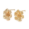 Brass Stud Earring Finding KK-C031-28G-1