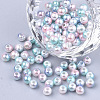 Rainbow ABS Plastic Imitation Pearl Beads OACR-Q174-10mm-05-1