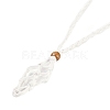Braided Waxed Cord Empty Macrame Pouch Slider Necklace Making FIND-C061-01H-1