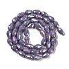 Opaque Solid Color Electroplate Glass Beads Strands X-EGLA-N013-P6mm-B09-2