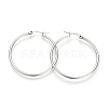 201 Stainless Steel Hoop Earrings X-MAK-R018-40mm-S-2