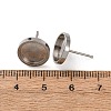 304 Stainless Steel Stud Earring Settings STAS-L195-02A-01-A-3