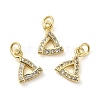 Brass Micro Pave Cubic Zirconia Pendants KK-E048-07G-2