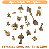 HOBBIESAY 68Pcs 17 Styles Tibetan Style Alloy Charms FIND-HY0001-91-2