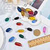 20Pcs 10 Colors Natural Agate Dyed Pendants G-FH0002-43-4