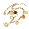 304 Stainless Steel & Resin Multi-Pendant Bib Necklaces for Women SA-CBA717A-03G-02-2