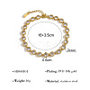 304 Stainless Steel Pave Clear Cubic Zirconia Link Chain Bracelets for Women WG860D3-04-1