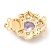 Brass Micro Pave Clear Cubic Zirconia Box Clasps KK-E052-01F-G03-2