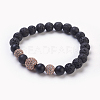 Natural Lava Rock Beads Stretch Bracelets BJEW-JB03901-02-1