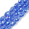 Transparent Electroplate Glass Beads Strands EGLA-N013-T8mm-B10-1