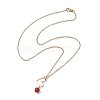 Natural Mixed Gemstone & Heart Pendant Necklaces with Golden Brass Cable Chains NJEW-JN04618-5
