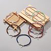 7Pcs 7 Style Natural Mixed Gemstone & Alloy Saint Benedict Medal Beaded Stretch Bracelets Set BJEW-JB08877-2