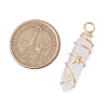 2Pcs 2 Styles Natural Quartz Crystal Double Terminated Pointed Pendants PALLOY-JF03122-05-2