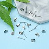 100Pcs 304 Stainless Steel Stud Earring Findings STAS-YW0001-43G-6