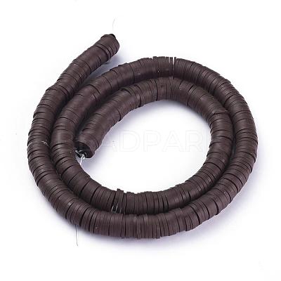 Flat Round Handmade Polymer Clay Bead Spacers X-CLAY-R067-4.0mm-38-1