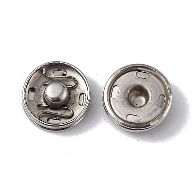 Non-Tarnish 202 Stainless Steel Snap Buttons BUTT-I017-01C-P-1