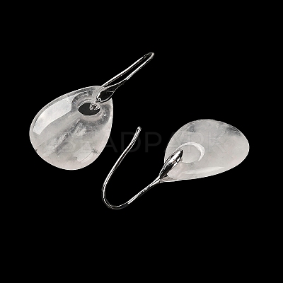 Natural Quartz Crystal Teardrop Dangle Earrings EJEW-I315-02P-03-1