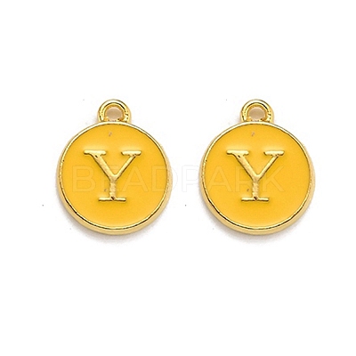 Golden Plated Alloy Enamel Charms X-ENAM-Q437-13Y-1