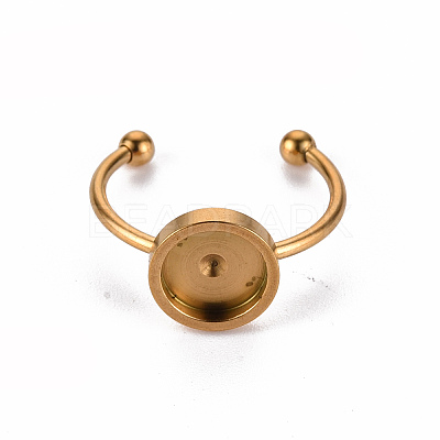 201 Stainless Steel Cuff Pad Ring Settings X-STAS-S080-042C-G-1