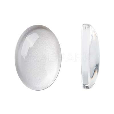 Transparent Oval Glass Cabochons X-GGLA-R022-14x10-1