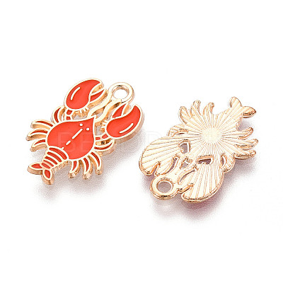 Marine Animals Alloy Enamel Pendants X-ENAM-T022-34I-1