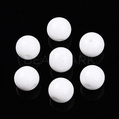 Opaque Solid Color Glass Beads GLAA-N007-8mm-A17-1