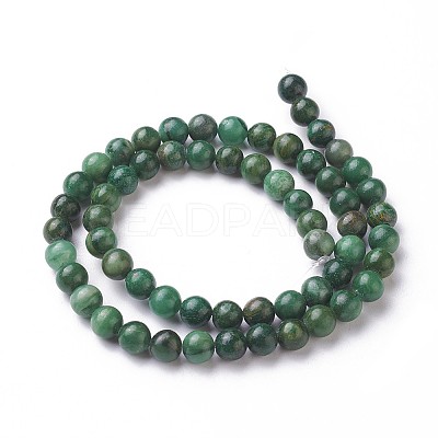 Natural African Jade Beads Strands G-G735-22-6mm-A-1