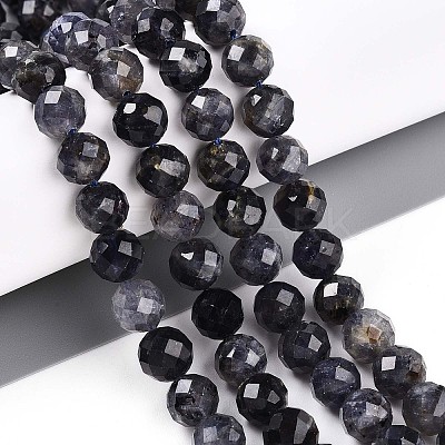 Natural Cordierite/Iolite/Dichroite Beads Strands G-S345-8mm-27-1
