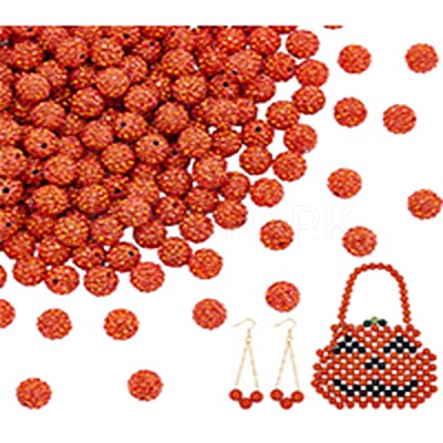 200Pcs Pave Disco Ball Beads RB-PH0001-41H-1