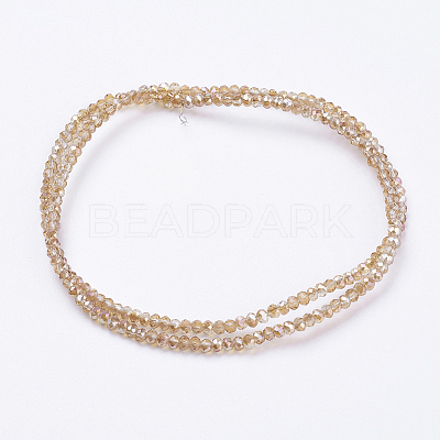 Electroplate Glass Beads Strands GLAA-F078-FR06-1