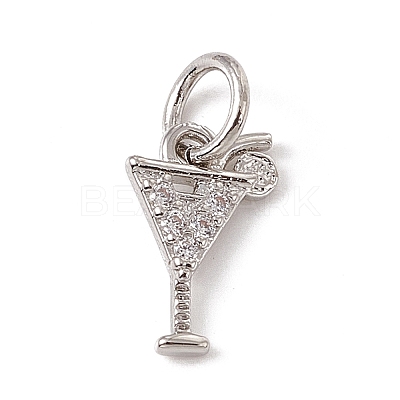 Brass Micro Pave Cubic Zirconia Charms ZIRC-F132-15P-1