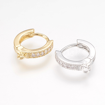 Brass Huggie Hoop Earring Findings X-KK-L152-20-1