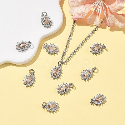 SHEGRACE Brass Micro Pave Cubic Zirconia Pendants XGRQ2O263-446A-P-1