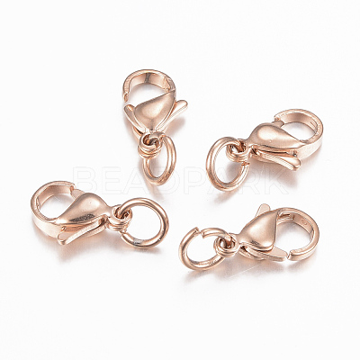 304 Stainless Steel Lobster Claw Clasps X-STAS-K155-D-11RG-1