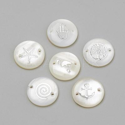 Freshwater Shell Links connectors SHEL-Q009-P-1