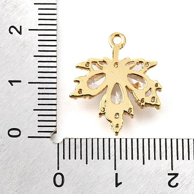 Brass Micro Pave Clear Cubic Zirconia Pendants KK-U065-03G-01-1