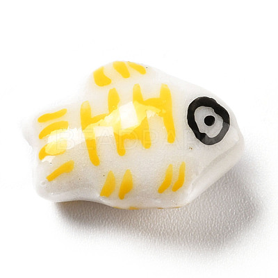 Handmade Printed Porcelain Beads PORC-F005-03B-1