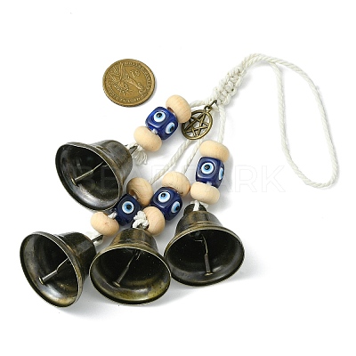 Iron Witch Bells for Door Knob Protection HJEW-JM02186-1