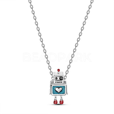 SHEGRACE Rhodium Plated 925 Sterling Silver Pendant Necklaces JN977A-1