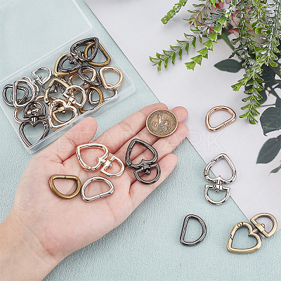 24Pcs 8 Styles Iron D Ring DIY-PH0028-85-1