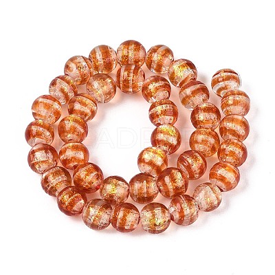 Handmade Foil Glass Beads Strands FOIL-N033-05E-1